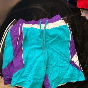 Nike Men's Athletic Shorts - Teal and Purple
